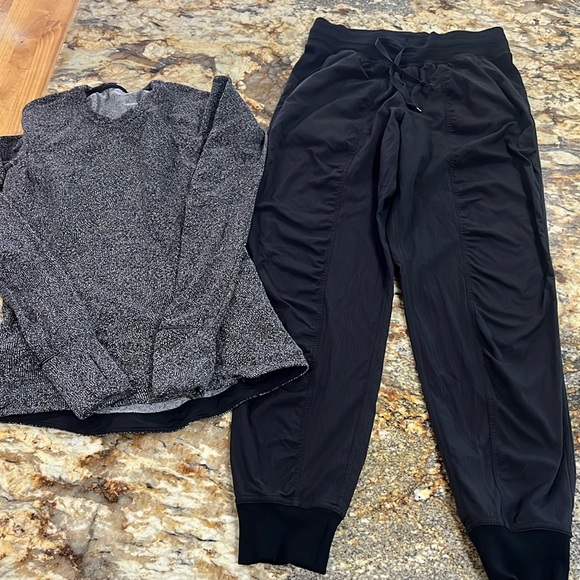 lululemon athletica Pants - Lululemon Runderful Long Sleeve & Lululemon Dance Studio Jogger Size 6
